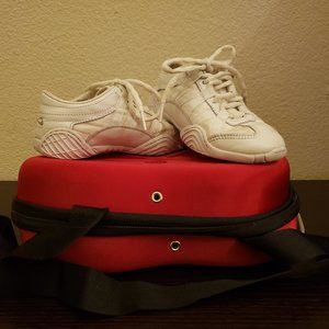 NFINITY White Kids Shoes with Red Case